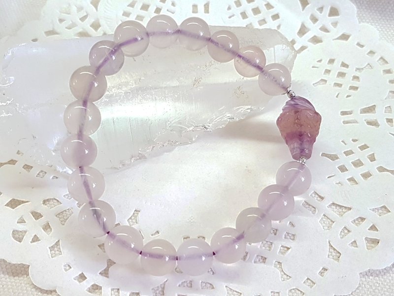 CJ31。萤石冰淇淋手珠 - 手链/手环 - 半宝石 紫色