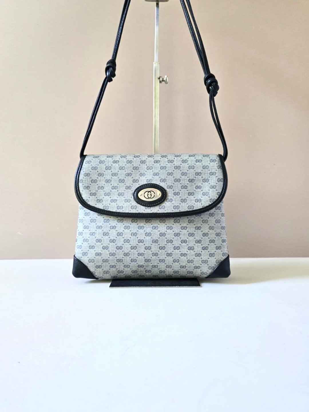 特选货品 中古包 Gucci蓝黑色老花小包 侧背包 斜背包 单肩包 - 侧背包/斜挎包 - 其他材质 蓝色