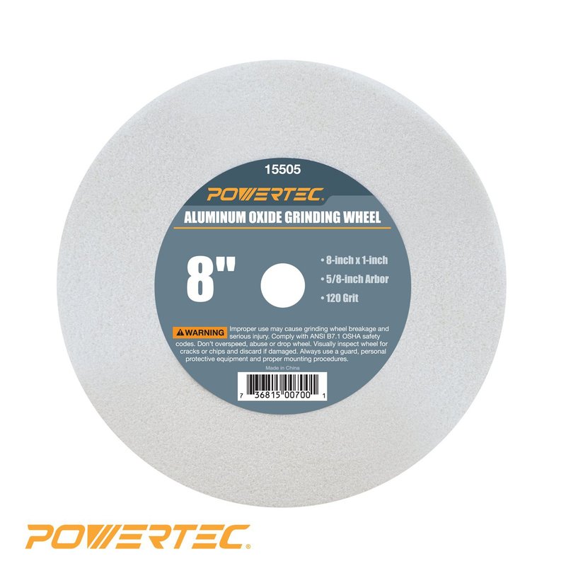 POWERTEC 8英寸 氧化铝砂轮片 (白) - 其他 - 其他材质 