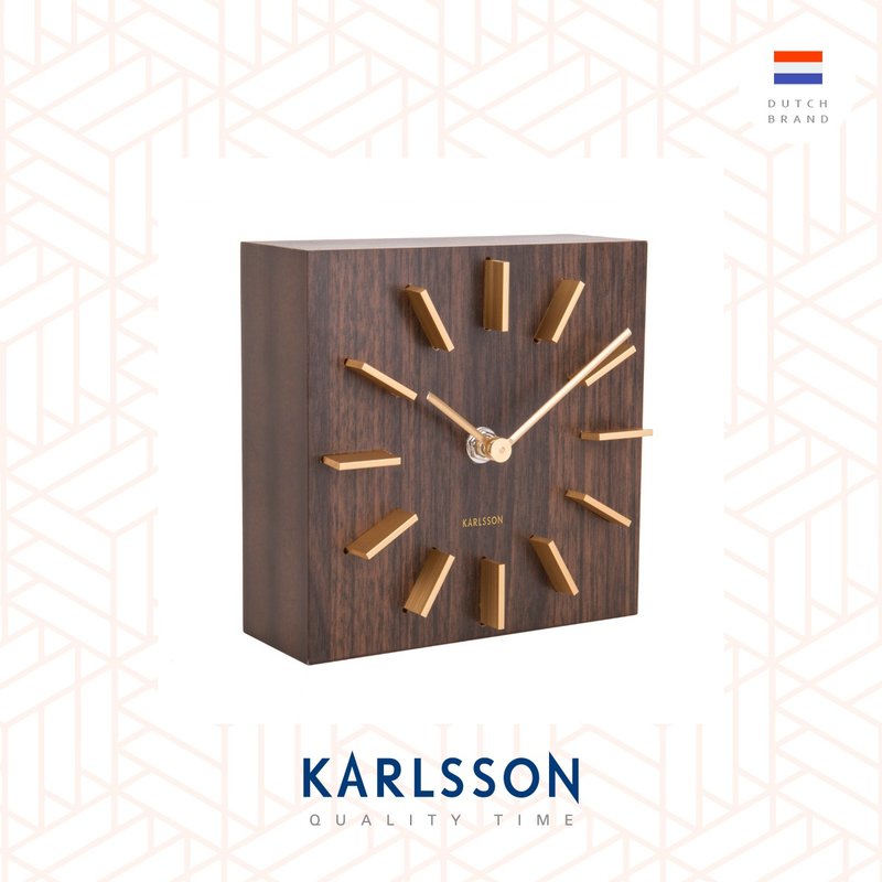 荷兰Karlsson, Table clock Discreet dark wood 挂墙/放置两用 - 时钟/闹钟 - 其他金属 咖啡色