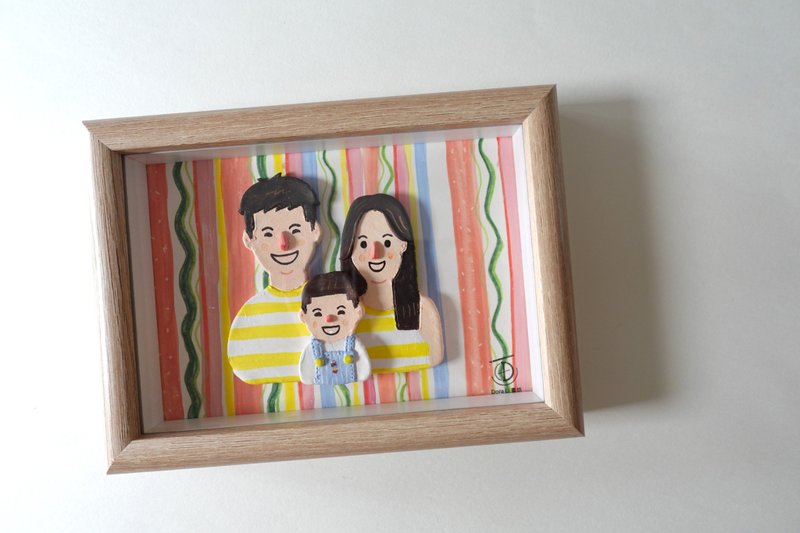 *捏捏造型人偶附框*定制化礼物*母亲节礼物/毕业礼物/结婚礼物 - 订制画像 - 粘土 多色