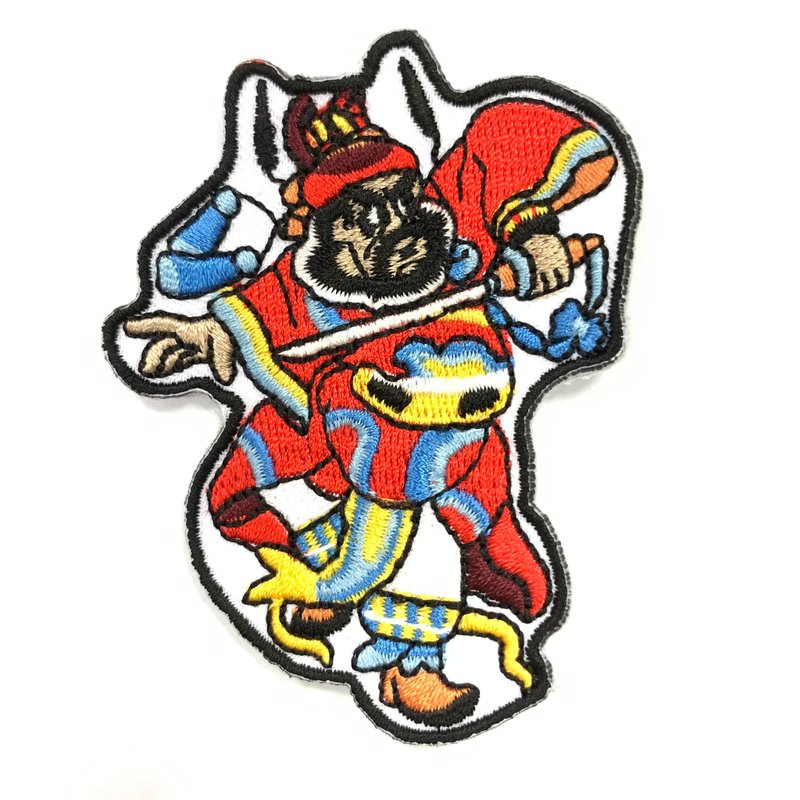 锺馗 驱魔帝君 电绣刺绣布章 镇宅真君贴布 布标 烫贴 徽章 肩章 - 徽章/别针 - 绣线 多色