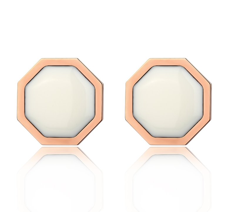 Okto Vintage White Earrings Rose Gold 耳环 - 耳环/耳夹 - 不锈钢 