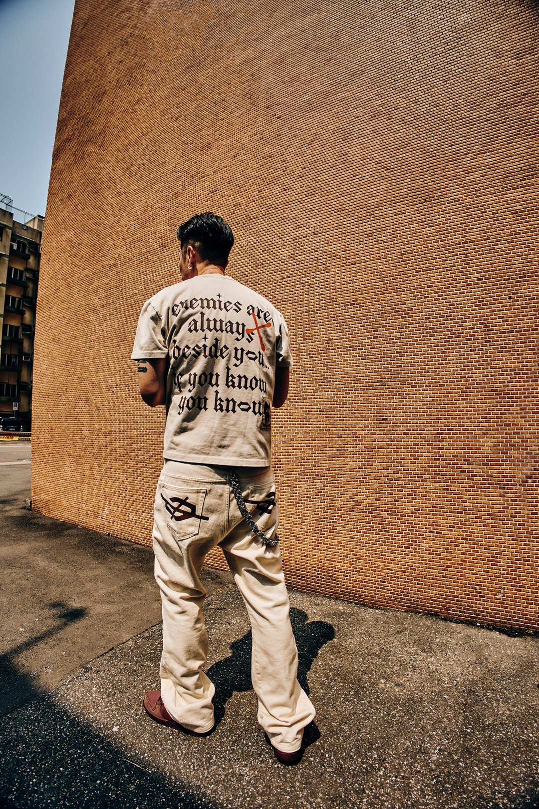 .67ARROW CITY COWBOii_FLARE JEANS_WHITE 靴型牛仔裤 米白丹宁 - 男士长裤 - 棉 白色