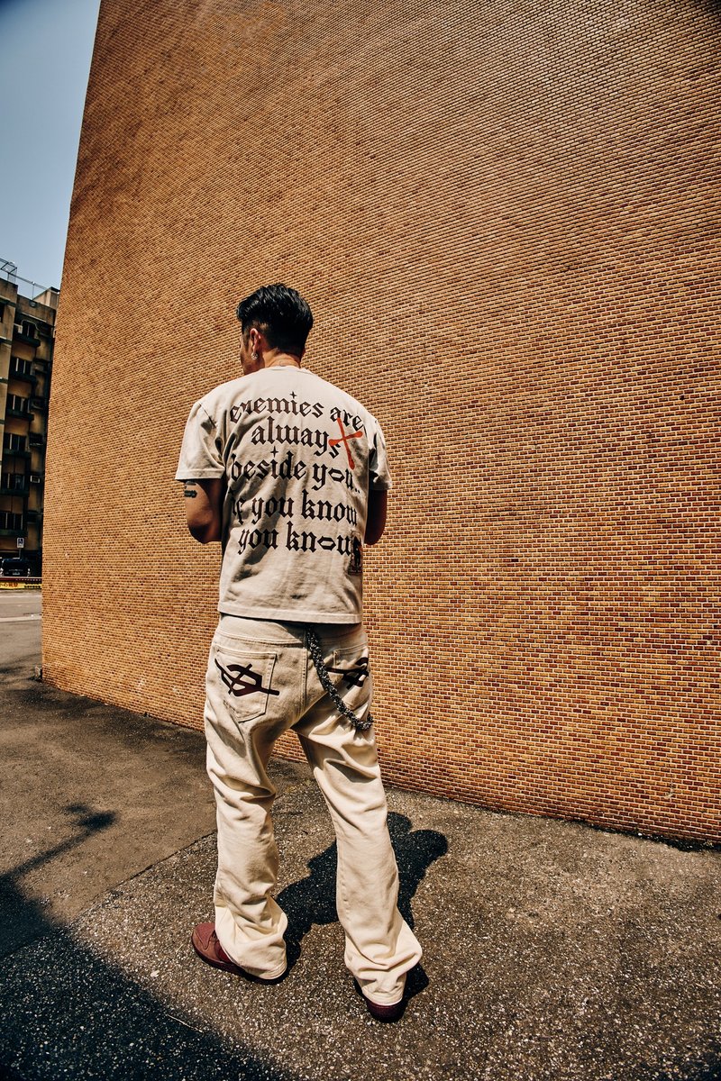 .67ARROW CITY COWBOii_FLARE JEANS_WHITE 靴型牛仔裤 米白丹宁 - 男士长裤 - 棉．麻 白色