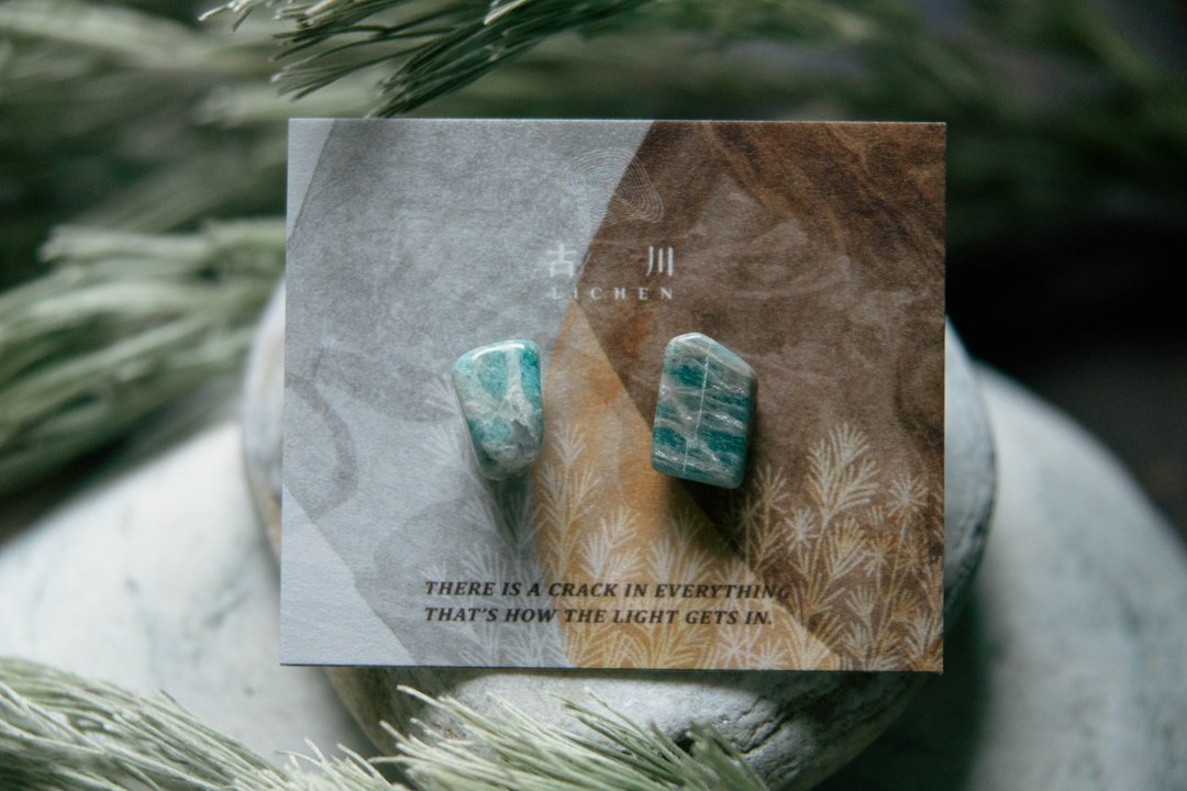 CRACK | 矿物系耳环 |  EARRINGS - 耳环/耳夹 - 玉石 蓝色