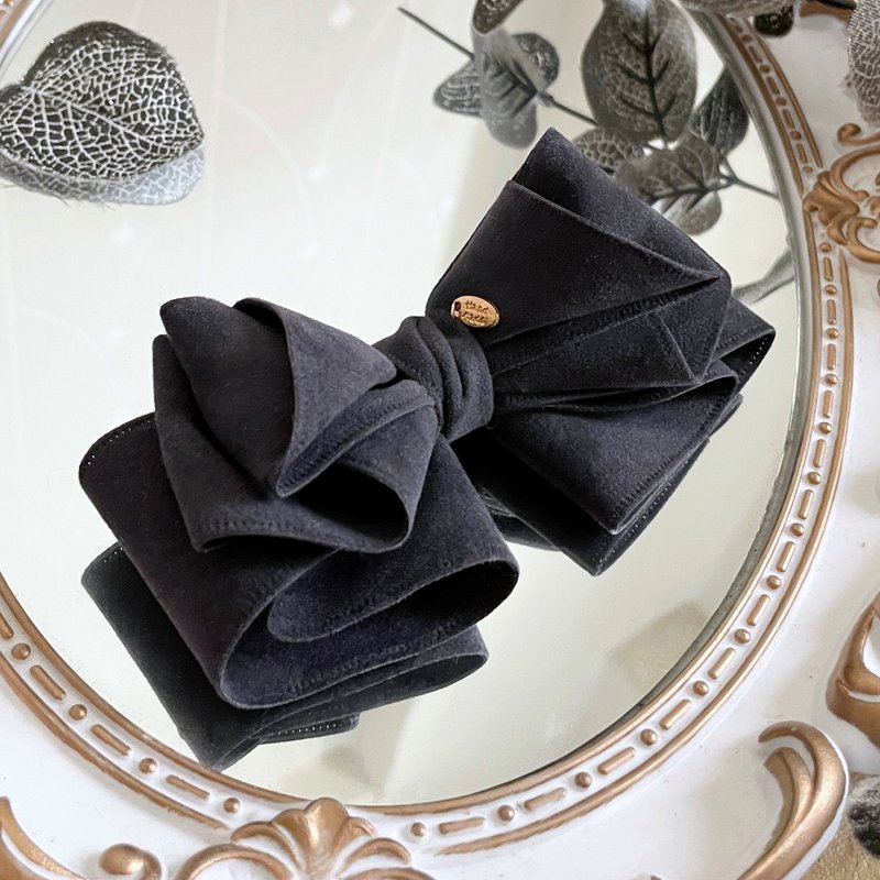 韩国绒蝴蝶结发夹 大肠圈 发圈 抓夹发梳 香蕉夹鲨鱼夹边夹马尾 - 发饰 - 其他材质 蓝色