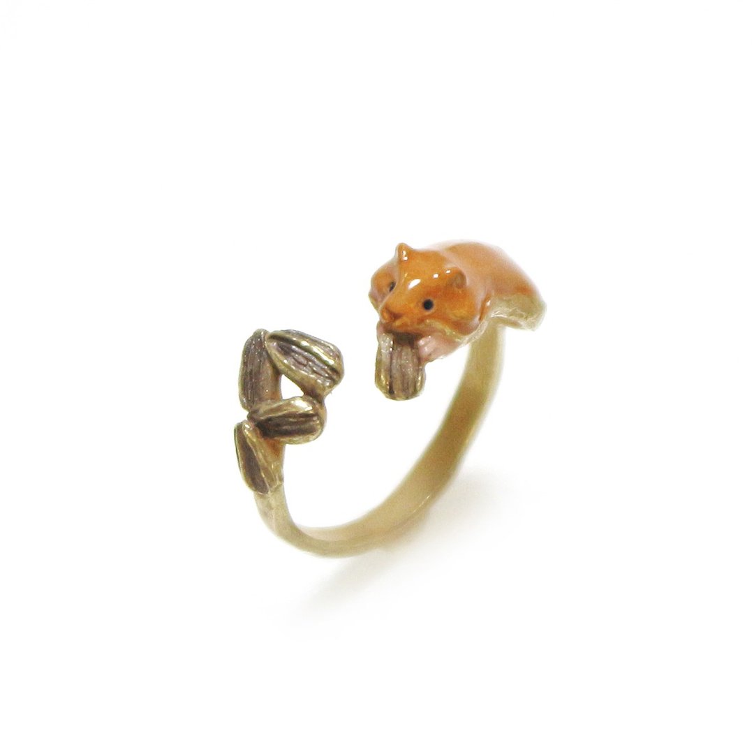 Hamster Ring RN174 Hamster Ring - 戒指 - 其他金属 咖啡色