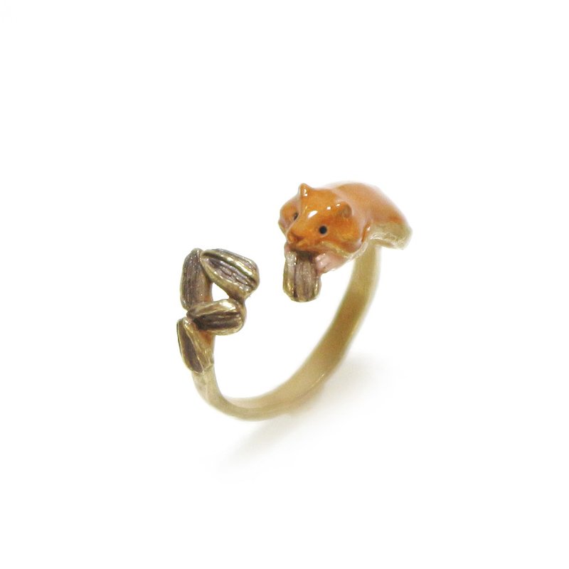 Hamster Ring RN174 Hamster Ring - 戒指 - 其他金属 咖啡色