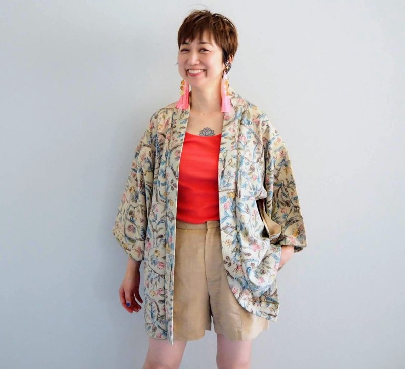 休闲奢华和服外套羽织、时尚日本、丝绸羽织、礼品创意 - 女装休闲/机能外套 - 丝．绢 