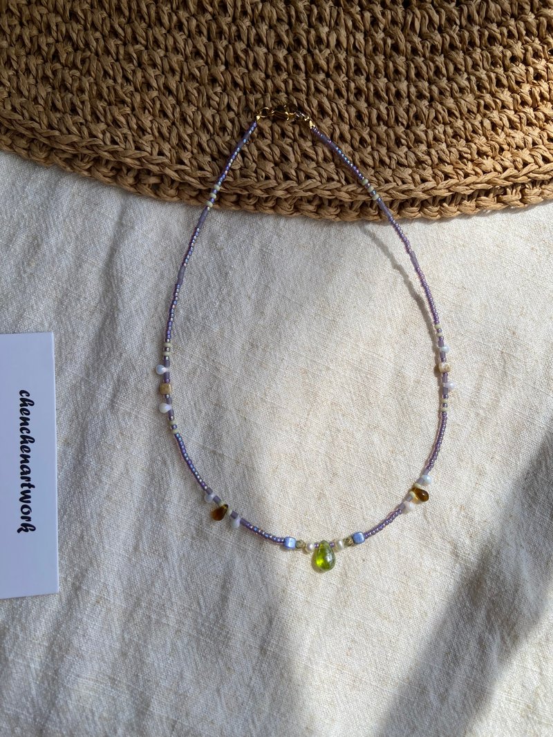 爱的罗蔓紫 捷克珠 淡水珍珠 串珠项链 - 项链 - 其他材质 紫色