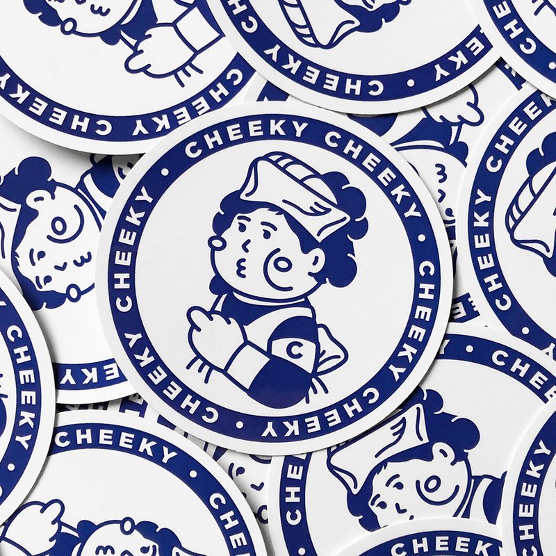 cheeky cheeky 慢瘦雷敦 恶搞 PVC防水方形贴纸 行李箱 电脑 - 贴纸 - 纸 白色