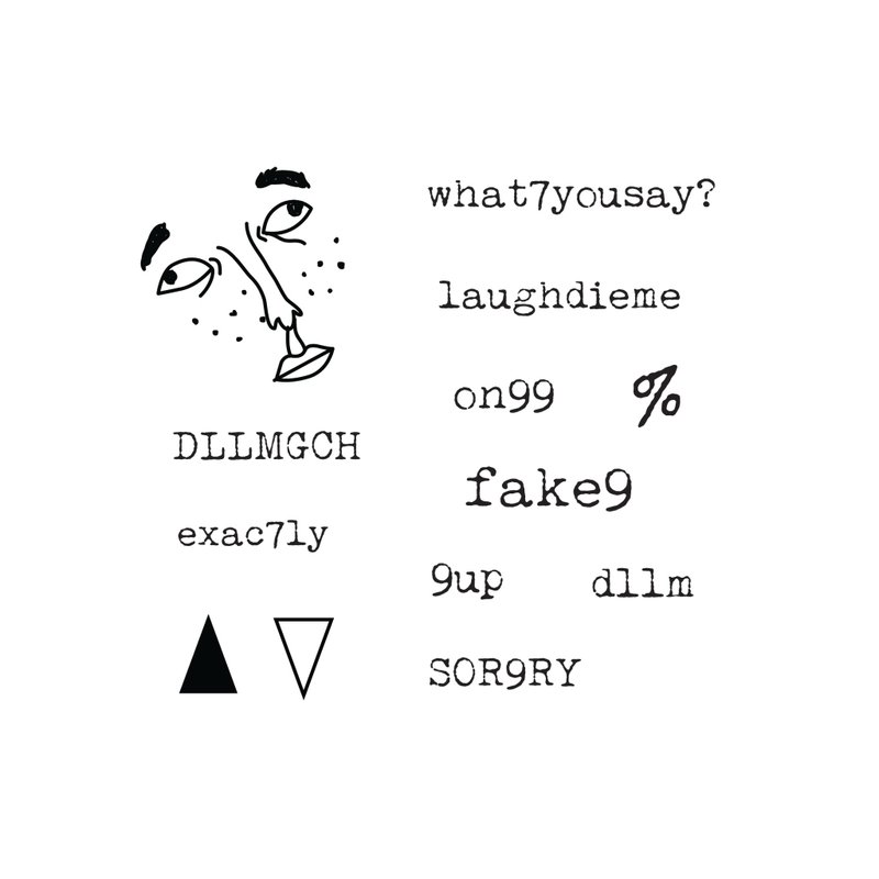 搞笑丑怪系列纹身贴纸 粤语脏话潮语篇/文字控 /一包十三枚/已剪 - 纹身贴 - 纸 黑色