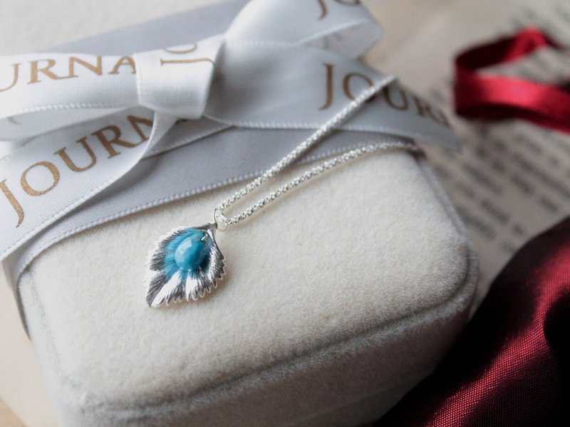 Journal 美人之约 / 纯天然美国睡美人蓝松、纯银编织项链 - 项链 - 宝石 