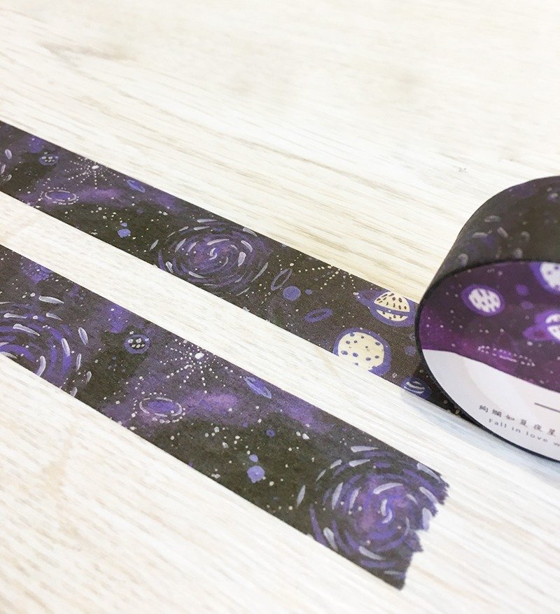 一周间的爱系列-夏夜的星空纸胶带 - 纸胶带 - 纸 蓝色