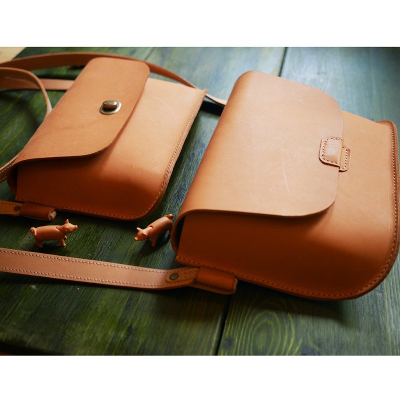 草生漫步侧背包 - 侧背包/斜挎包 - 真皮 橘色