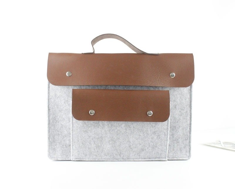 可定制 浅灰色毛毡 电脑保护套 笔电包 电脑包 Macbook 13寸 074 - 平板/电脑保护壳 - 聚酯纤维 