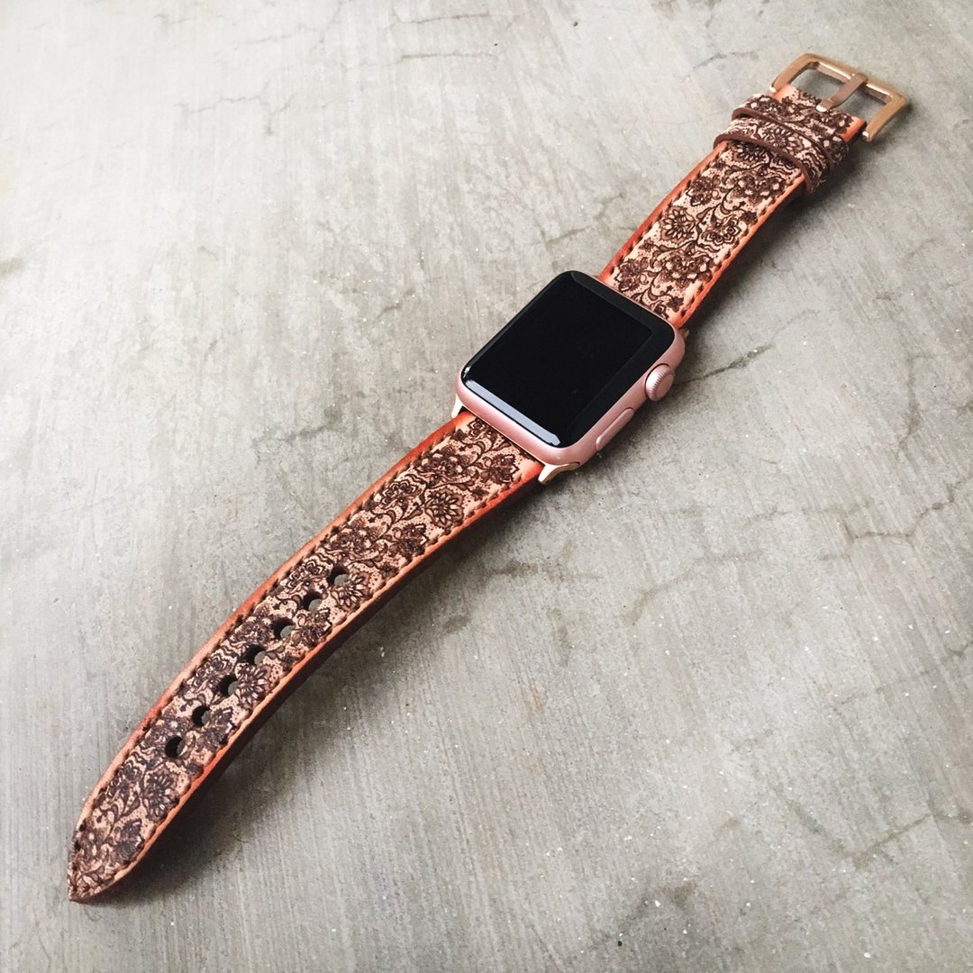 Apple Watch Band系列4系列3系列2系列1 - 表带 - 真皮 咖啡色