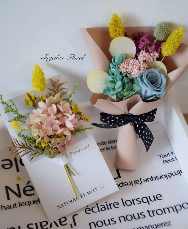 永生花束花卡礼盒 - 干燥花/捧花 - 植物．花 