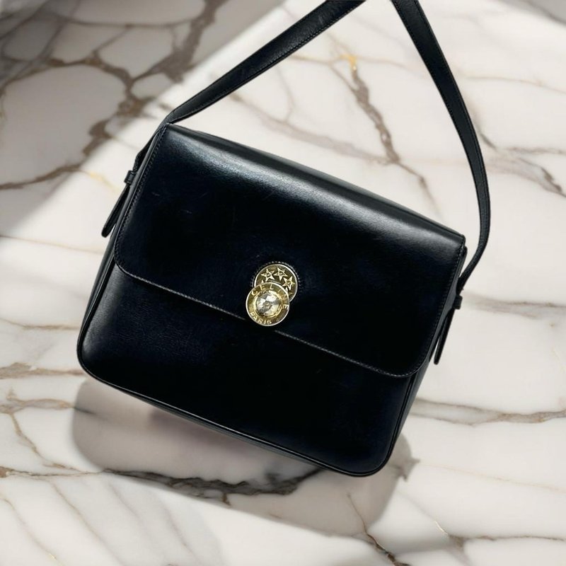 绝版中古包 Celine旋转星球豆腐包 侧背包 斜背包 皮革包 单肩包 - 侧背包/斜挎包 - 真皮 黑色