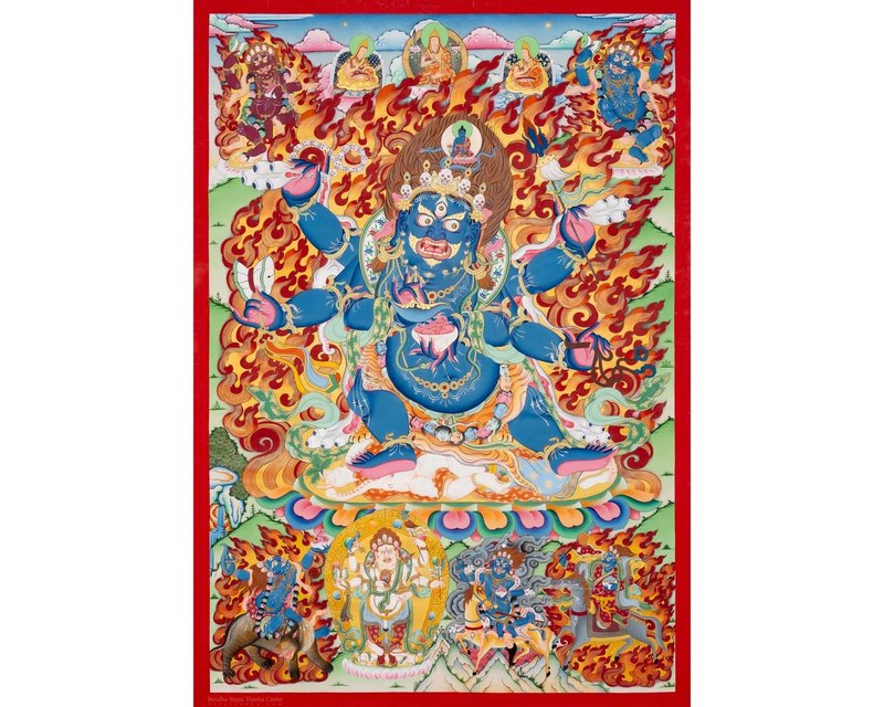 佛教六臂大黑天唐卡  神聖之怒 - 墙贴/壁贴 - 其他材质 多色