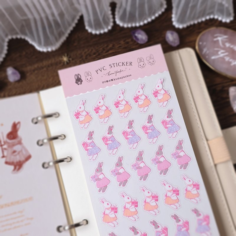送礼物兔兔透明贴纸 - 贴纸 - 纸 