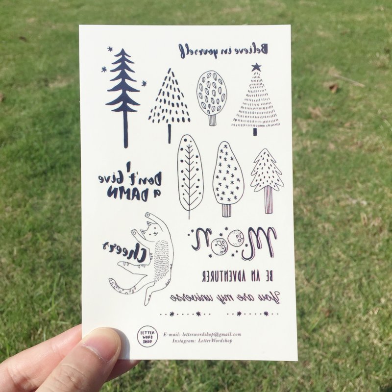 清新可爱系纹身贴纸 / 手绘刺青 / tattoo sticker / 三送一 - 纹身贴 - 纸 