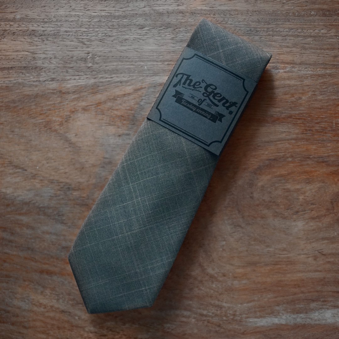 The GENT - Shadow Grey Simple Flash Necktie - 领带/领带夹 - 其他材质 灰色