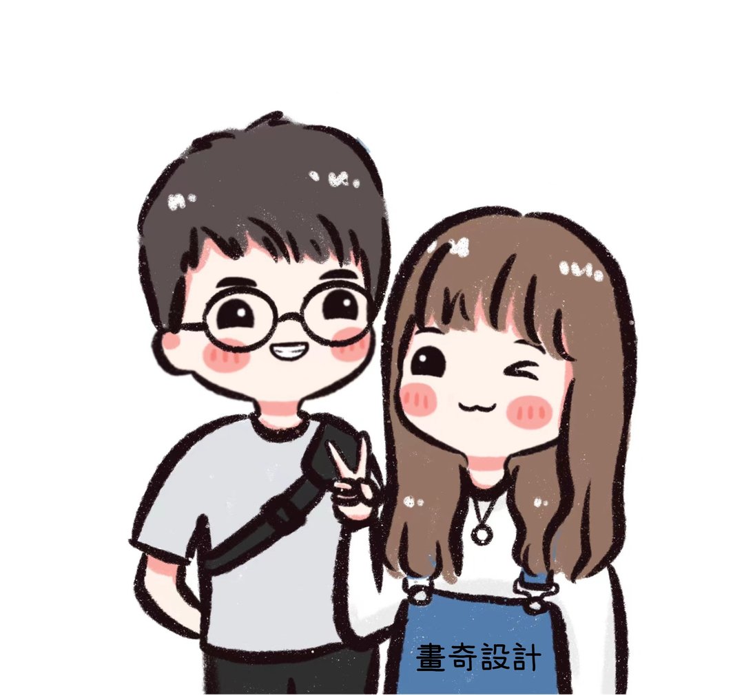 似颜绘 人像绘制 全家福 情侣 手绘 结婚礼物 情人节礼物 Q版人像 - 电子手绘真人画像/绘画/插画 - 其他材质 