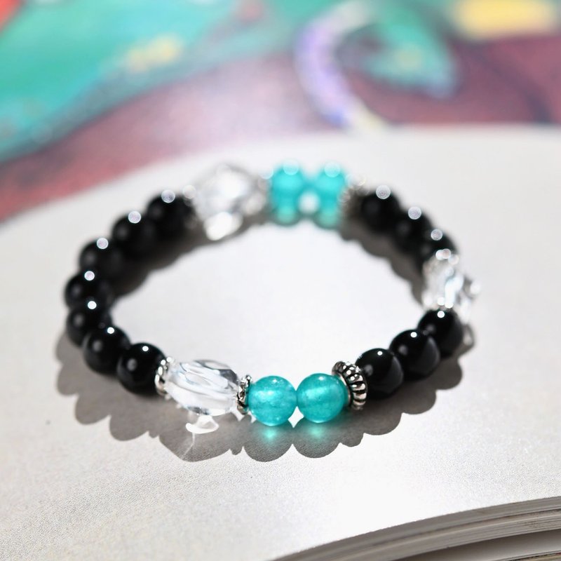 希望与勇气-黑曜石*天河石儿童手链/手工串珠 - 手链/手环 - 宝石 多色