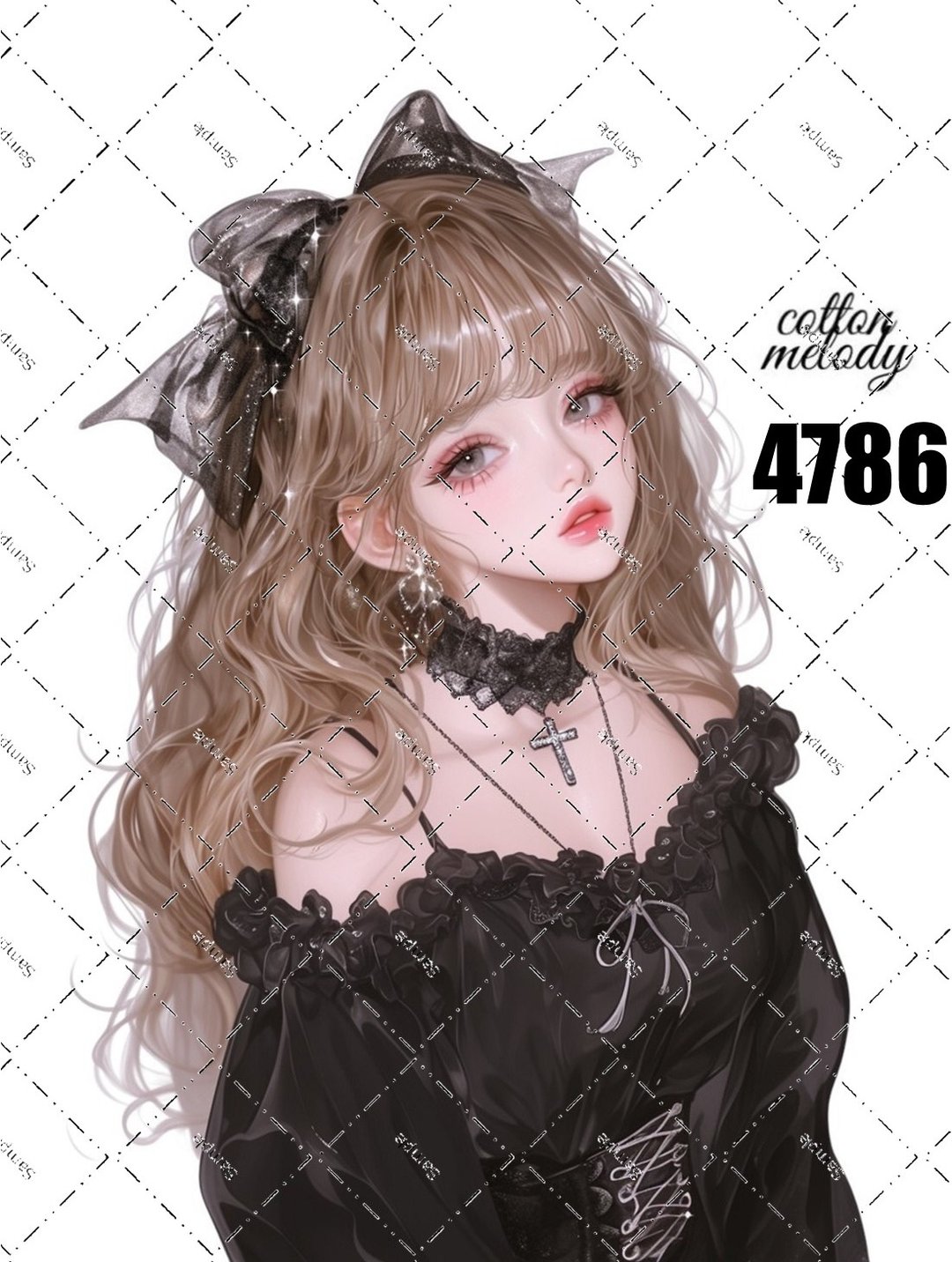 original sticker no.4786 人物贴纸 原创贴纸 原创人物贴纸 装饰贴纸 cotton melody - 贴纸 - 纸 