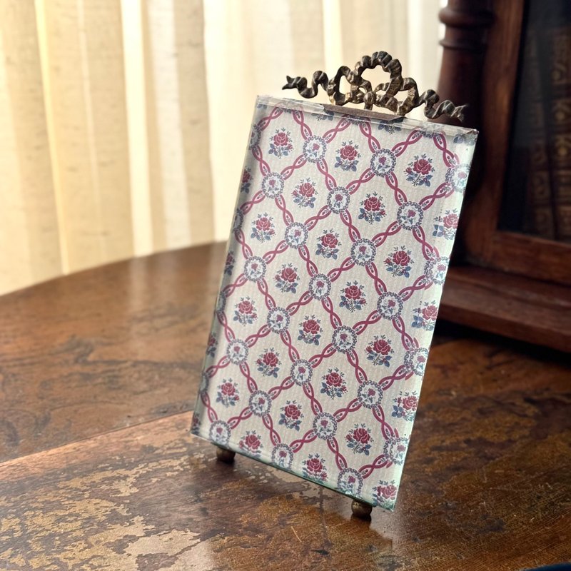 50667- 法国路易十五洛可可风格斜切厚玻璃铜框相框16.5x11cm - 摆饰 - 其他材质 