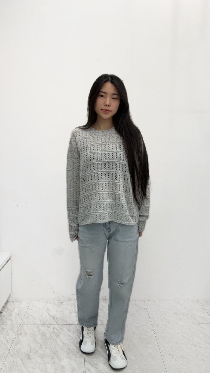 VENUS MIT 鈎花镂空圆领针织衣 - 女装针织衫/毛衣 - 其他材质 