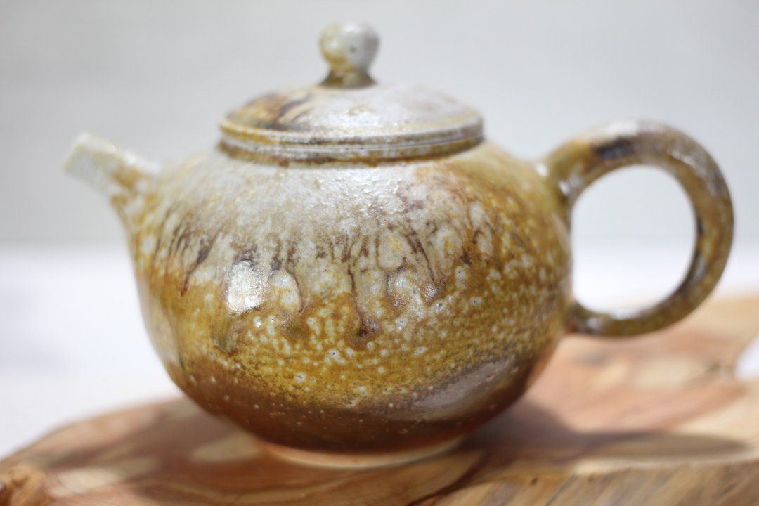 【沐春生活】170ml 柴烧茶壶 上釉烧 纯手工制 名家叶敏祥作品 - 茶具/茶杯 - 瓷 