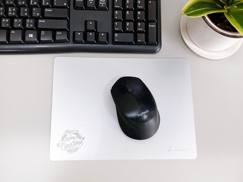 【定制化】铝合金鼠标垫│A5横式x银色│姓名免费刻字│OPP袋装 - 鼠标垫 - 铝合金 银色