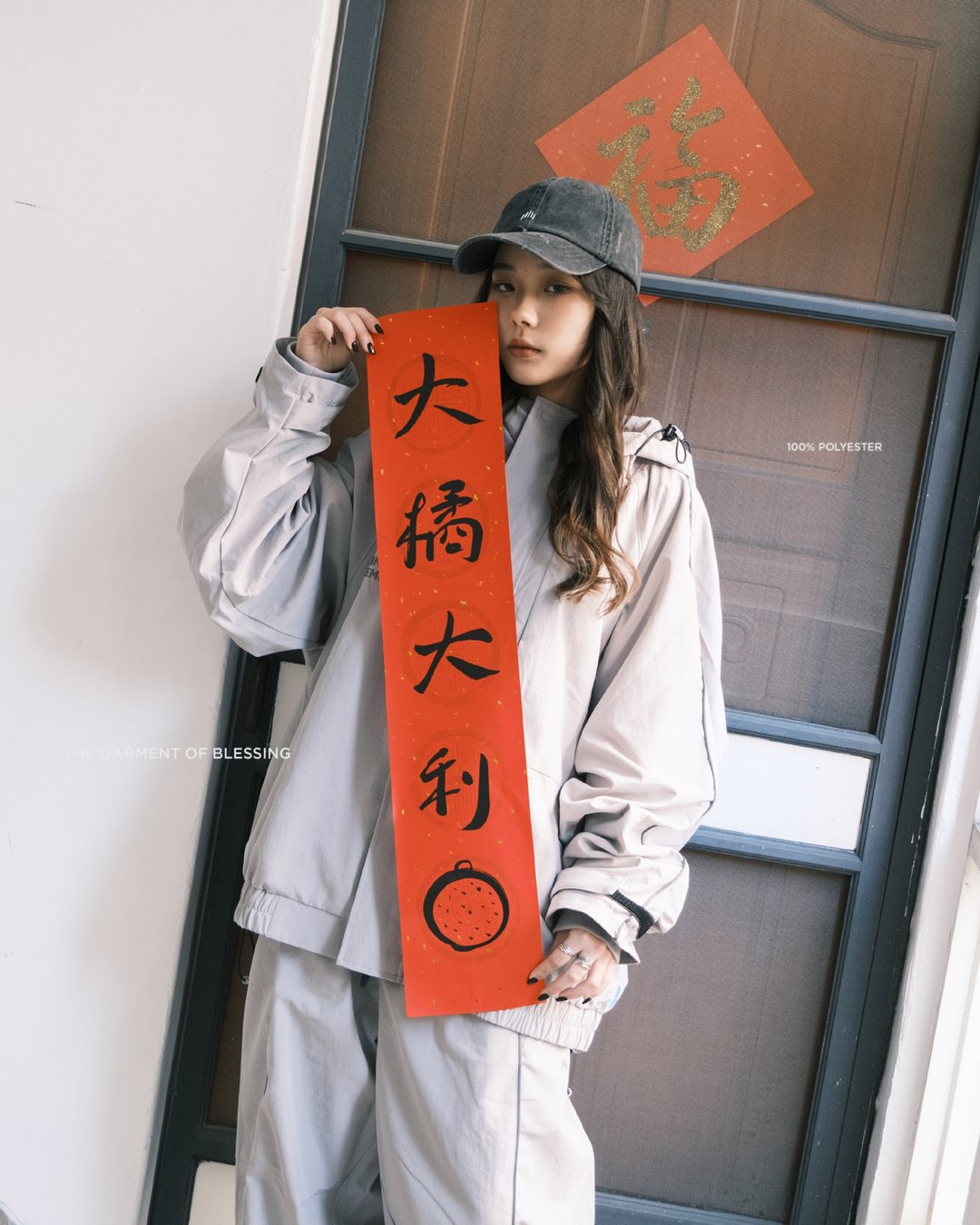24AW HW-03 Pilgrim Logo Vintage Washed Cap - 帽子 - 棉 黑色