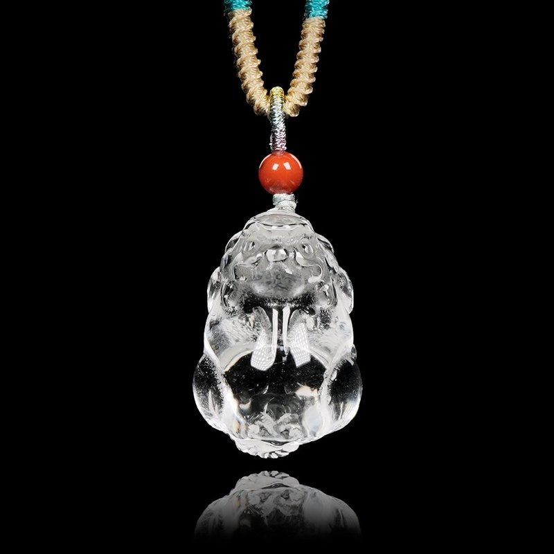 【正佳珠宝】白水晶 高净体 招财貔貅 13.9g 白水晶吊坠 - 项链 - 半宝石 多色