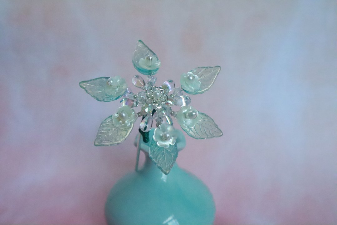 安度时光【花花大】雪花造型琉璃创意发簪 旗袍 古风 - 发饰 - 玻璃 透明