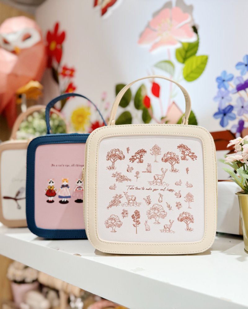 SHUKI 森林印花方形斜背袋 - 侧背包/斜挎包 - 其他人造纤维 白色