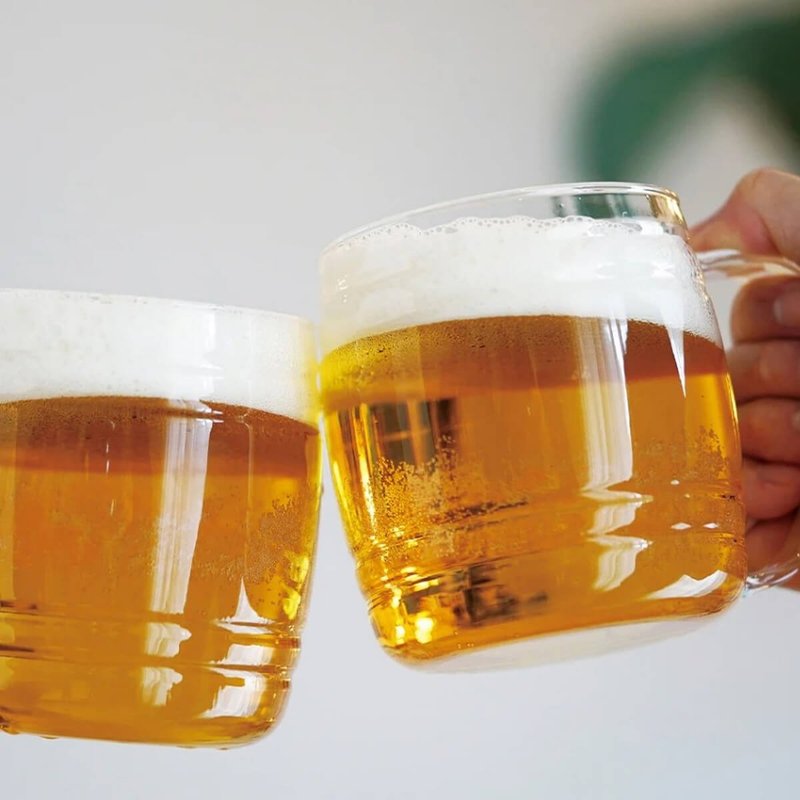 (单个价) 620cc 日本HARIO 酒桶型玻璃啤酒杯 日本制 酒桶杯刻字 - 酒杯/酒器 - 玻璃 透明