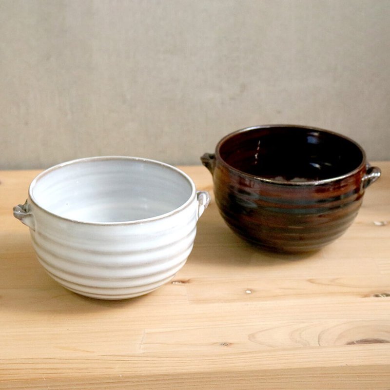 小石原器皿 小石原器皿 汤杯 汤碗 味噌汤碗 味噌汤碗 烤盘 铁板 - 碗 - 陶 白色