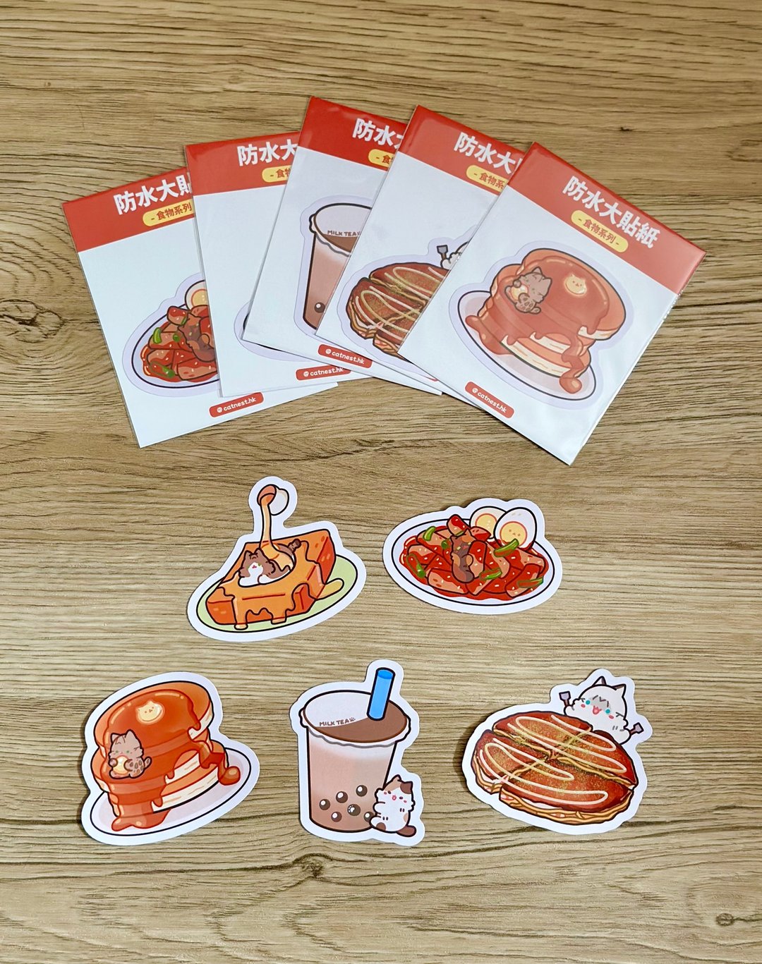猫饭团-防水食物大贴纸 - 贴纸 - 纸 