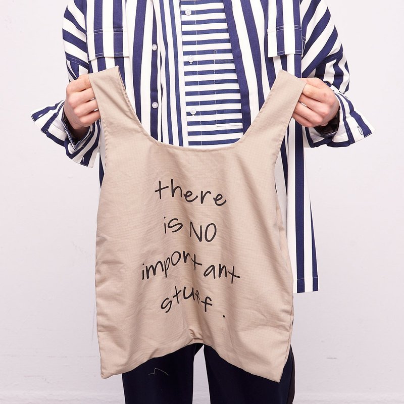 Stone@s Eco Bag / 防泼水 环保 提袋 背心提袋 收纳袋 - 手提包/手提袋 - 防水材质 卡其色