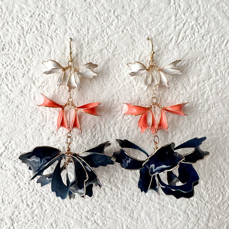 以花朵为灵感的金属丝配件 - 耳环/耳夹 - 其他金属 