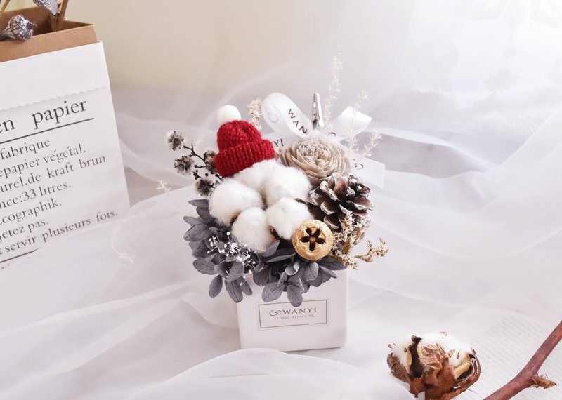 暖暖松果圣诞树 干燥花 圣诞节 交换礼物 圣诞礼物    圣诞礼盒圣 - 植栽/盆栽 - 植物．花 灰色