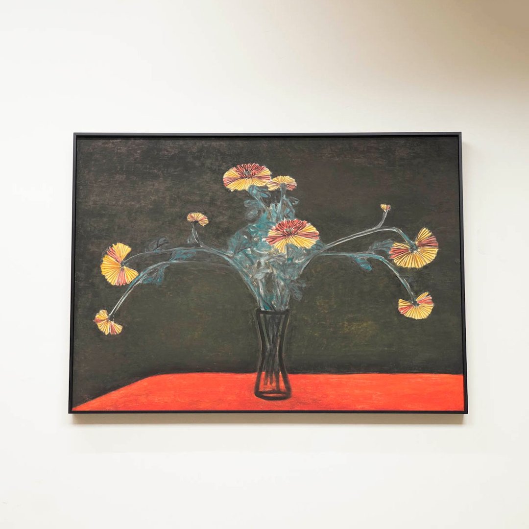 【艺术挂画】绿底瓶菊  / 常玉 - 海报/装饰画/版画 - 纸 绿色