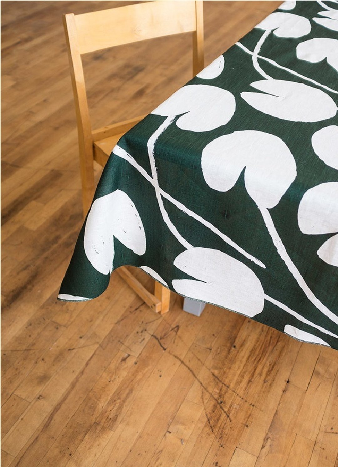北欧设计师款–荷花桌巾 Water lilies Tablecloth149X 250 深绿 - 餐垫/桌巾 - 棉 