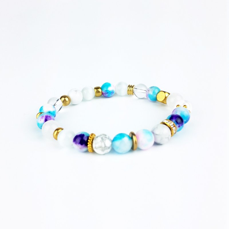 | 简约系列 | 云端x典雅白 粉蓝波斯玉 紫蓝波斯玉 白猫眼石 白玉髓 白水晶 白松石 (黄铜 x 手环 x 手链 x 手工制作 x 定制化。) - 手链/手环 - 宝石 多色