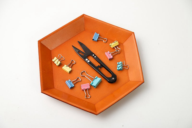 【创意礼品】六角收纳盘置物盘 真皮革托盘 意大利进口植鞣牛皮 - 收纳用品 - 真皮 