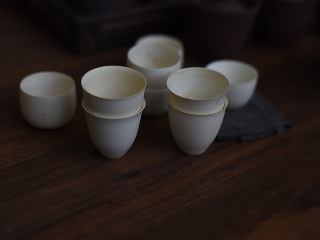 草木灰釉 手工超薄胎茶杯品茗 聚香杯 蛋壳杯 - 茶具/茶杯 - 瓷 